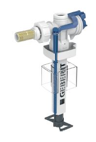 GEBERIT TYPE 383 FILL VALVE, LATERAL WATER SUPPLY CONNECTION, 3/8" AND 1/2", NIPPLE MADE OFBRASS